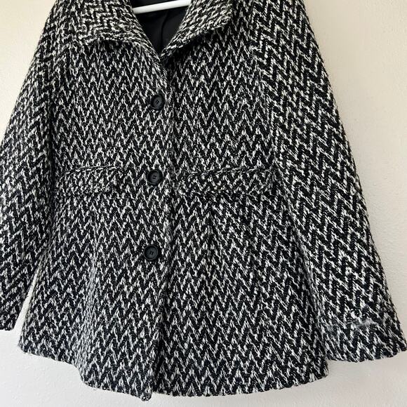 Vintage Kenneth Cole wool blend tweed peplum houndstooth 90s Y2K jacket coat S - Picture 3 of 16